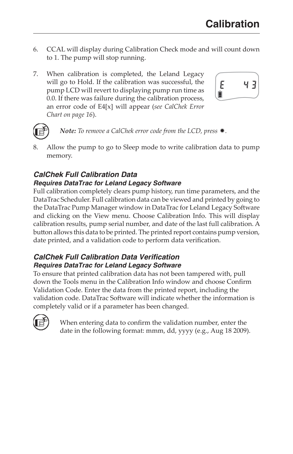Calibration | SKC 100-3000 Leland Legacy User Manual | Page 18 / 25