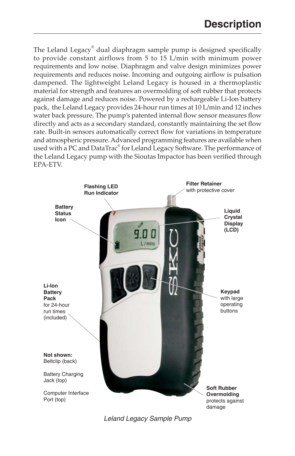 Description | SKC 100-3000 Leland Legacy User Manual | Page 4 / 25