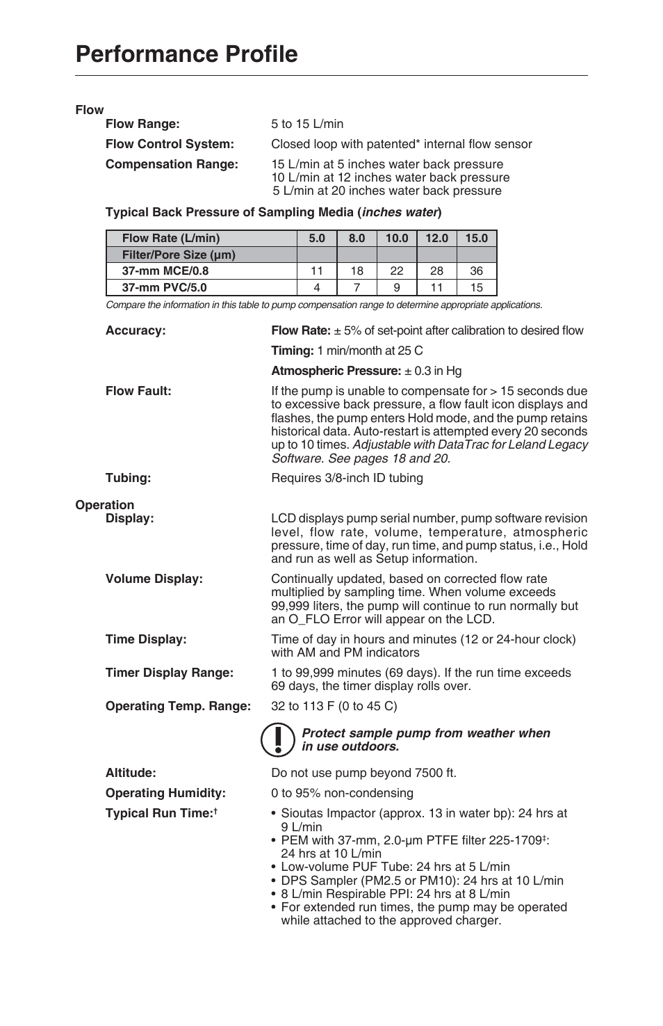 Performance profi le | SKC 100-3000 Leland Legacy User Manual | Page 5 / 25