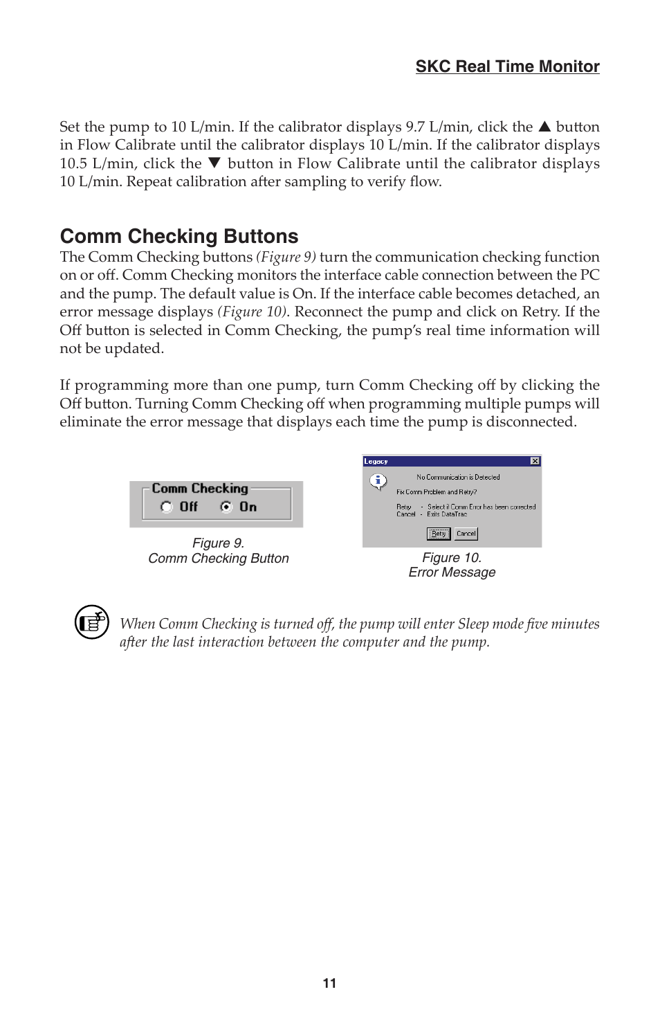 Comm checking buttons | SKC DataTrac for the Leland Legacy User Manual | Page 14 / 44