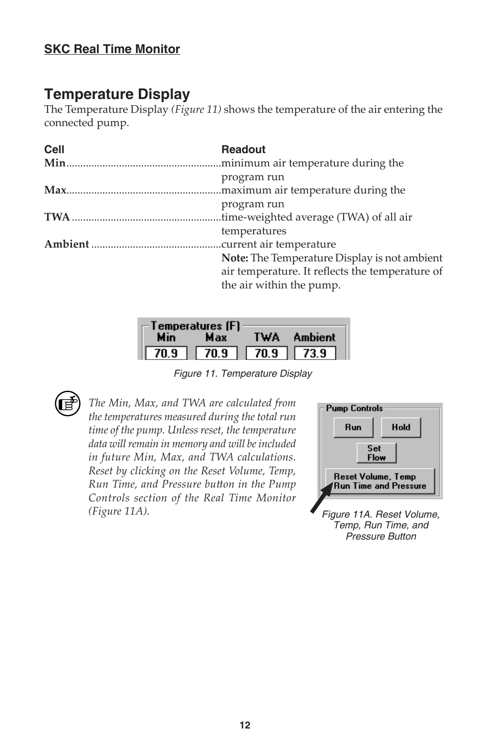 Temperature display | SKC DataTrac for the Leland Legacy User Manual | Page 15 / 44