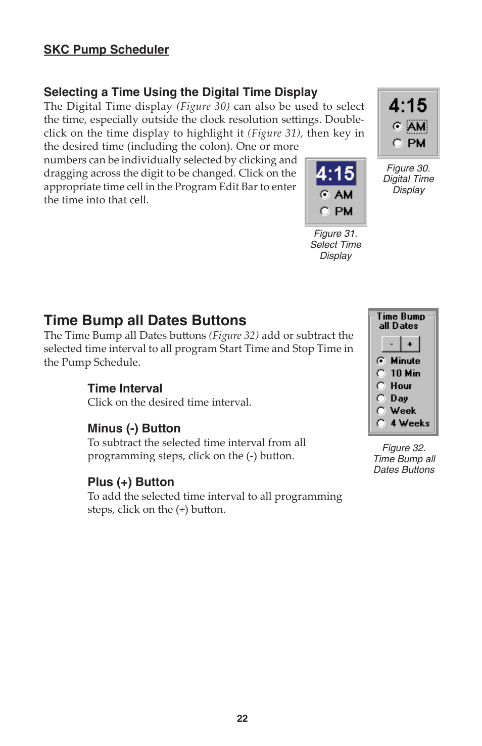 Time bump all dates buttons | SKC DataTrac for the Leland Legacy User Manual | Page 25 / 44