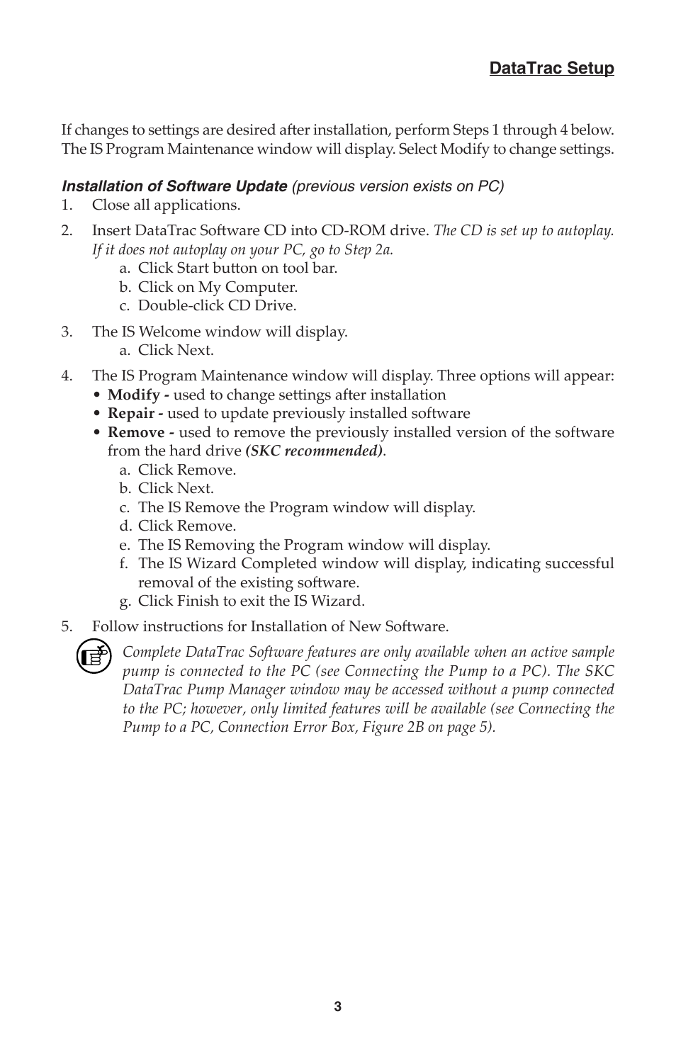 SKC DataTrac for the Leland Legacy User Manual | Page 6 / 44