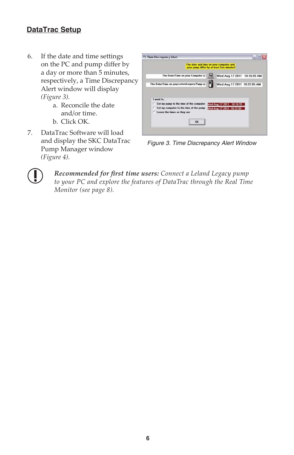 Datatrac setup | SKC DataTrac for the Leland Legacy User Manual | Page 9 / 44