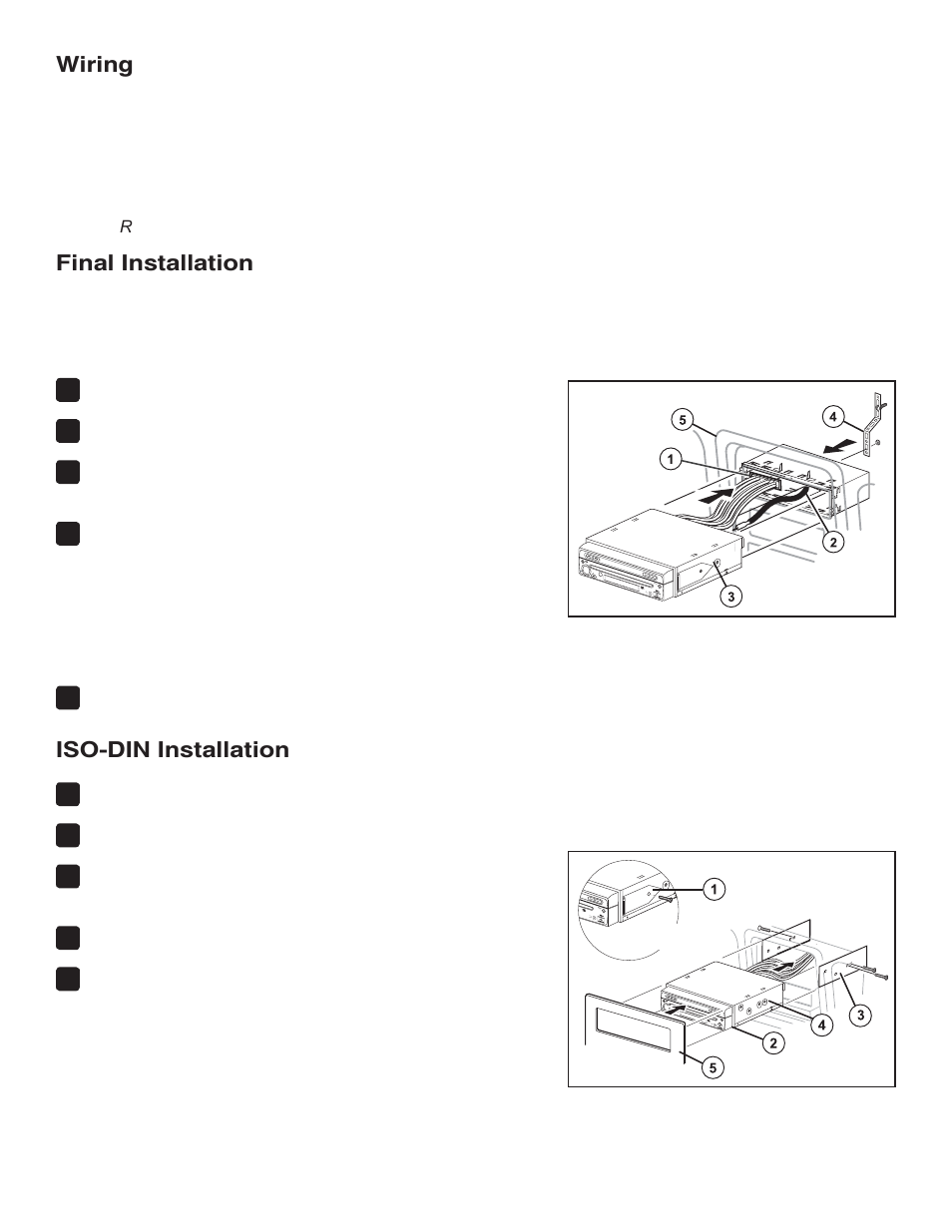 Wiring, Final installation, Iso-din installation | CHALLENGER VM9214R User Manual | Page 3 / 20