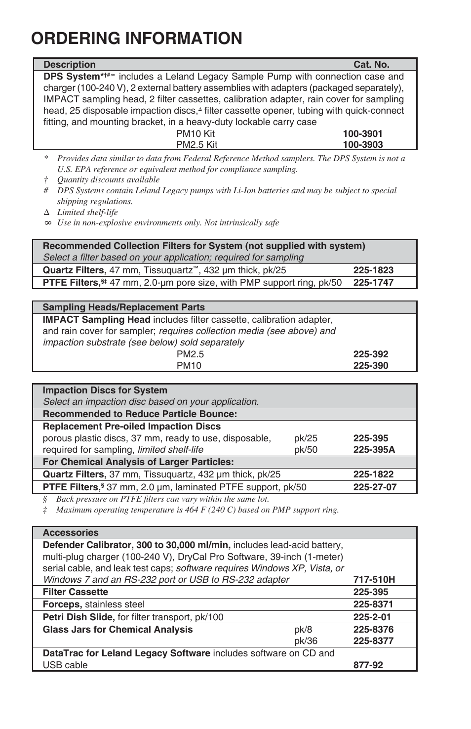 Ordering information | SKC 100-3901 DPS (Deployable Particulate Sampler) System User Manual | Page 17 / 19