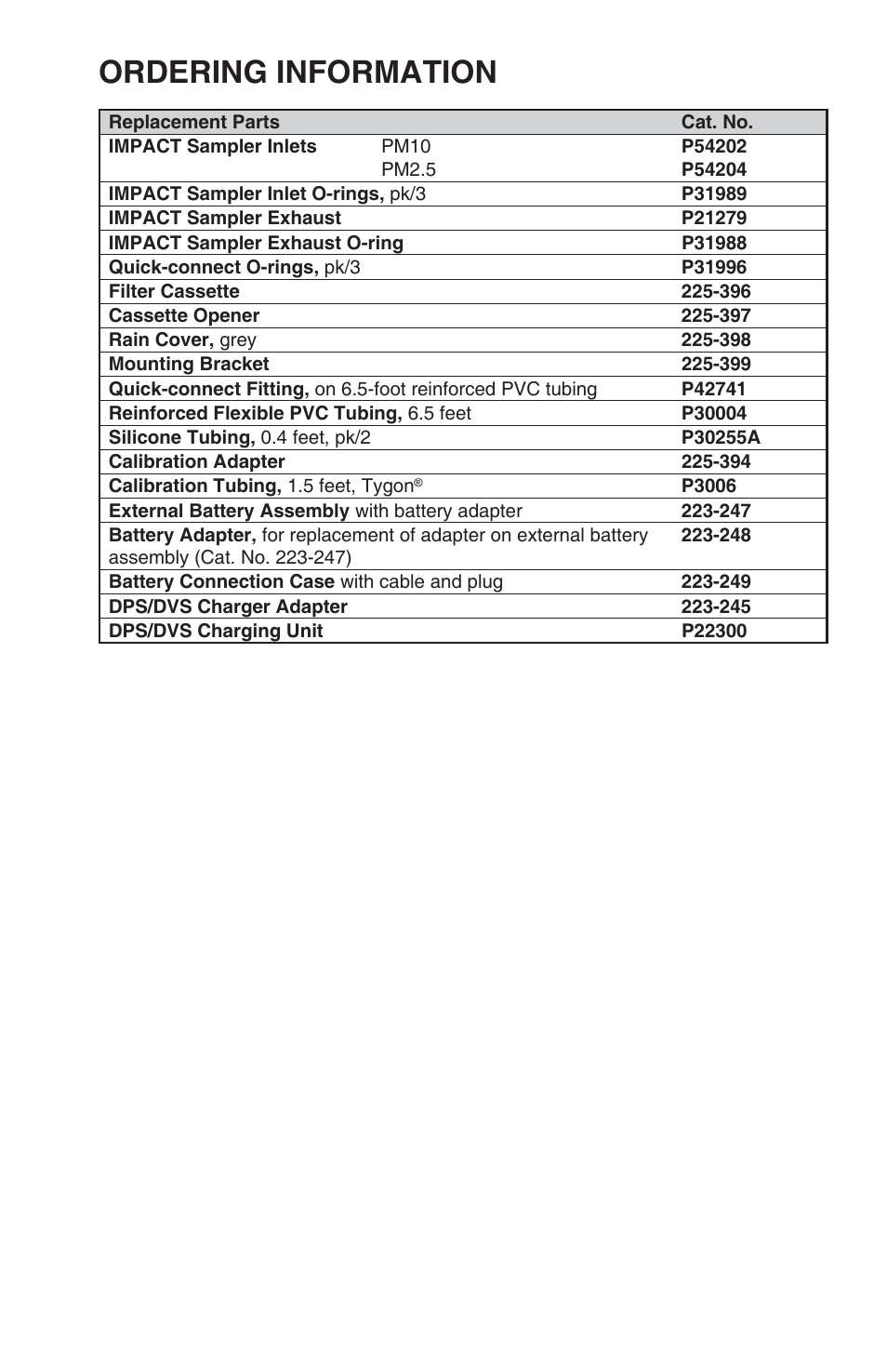 Ordering information | SKC 100-3901 DPS (Deployable Particulate Sampler) System User Manual | Page 18 / 19