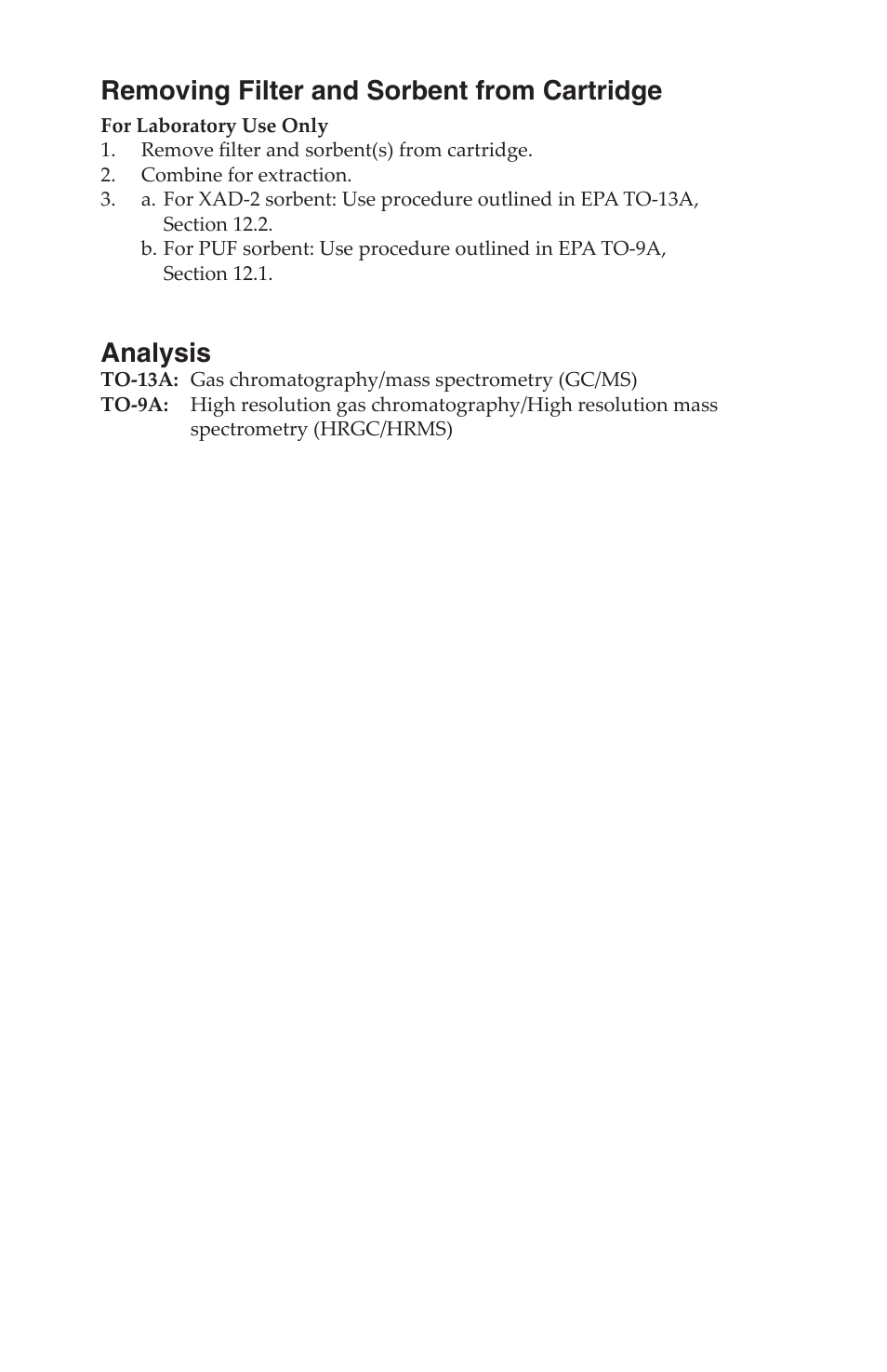 Removing filter and sorbent from cartridge, Analysis | SKC DCS (Deployable Cartridge Sampler) System User Manual | Page 16 / 18