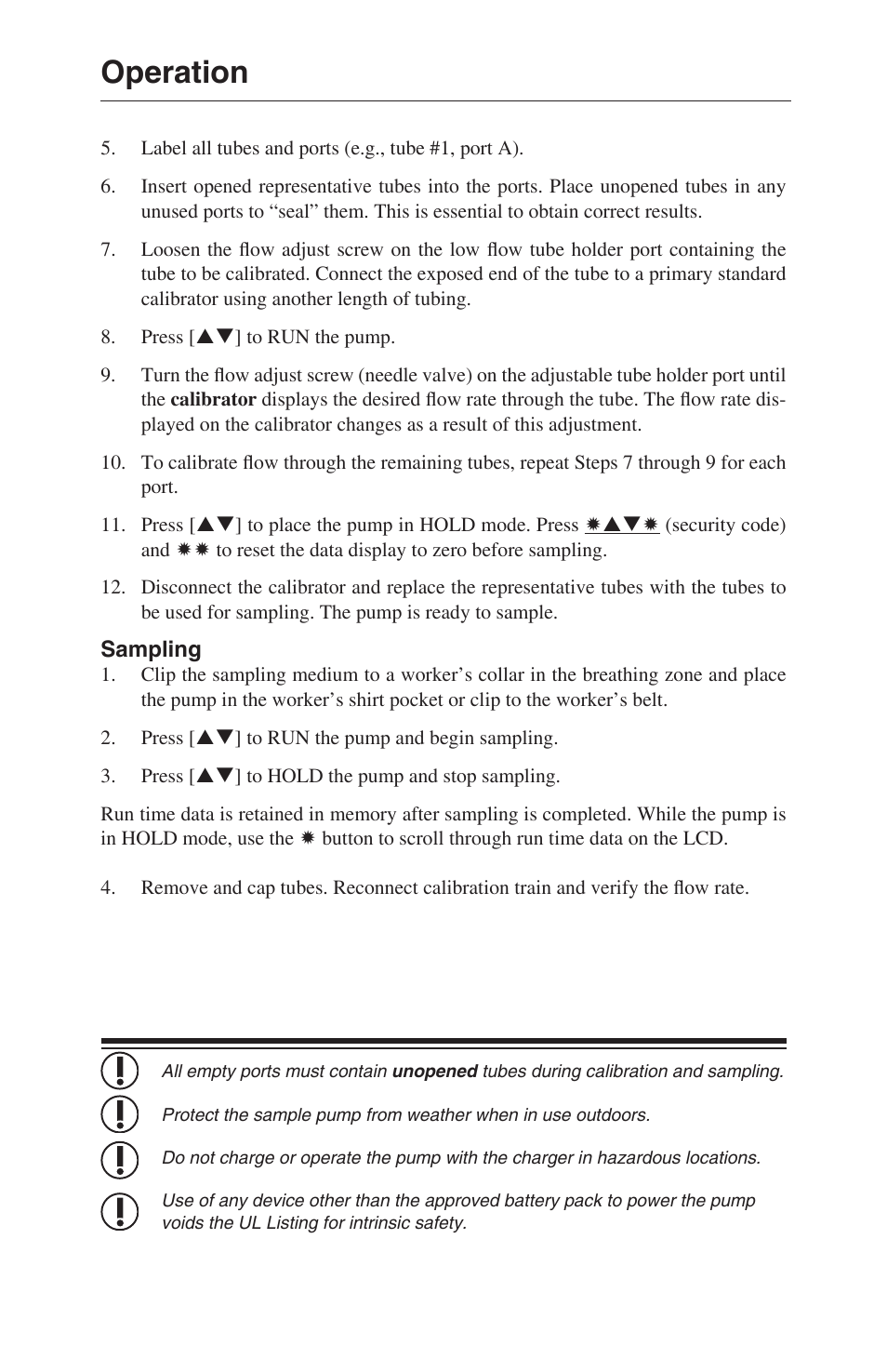 Operation | SKC 210-1000 Pocket Pump User Manual | Page 20 / 31