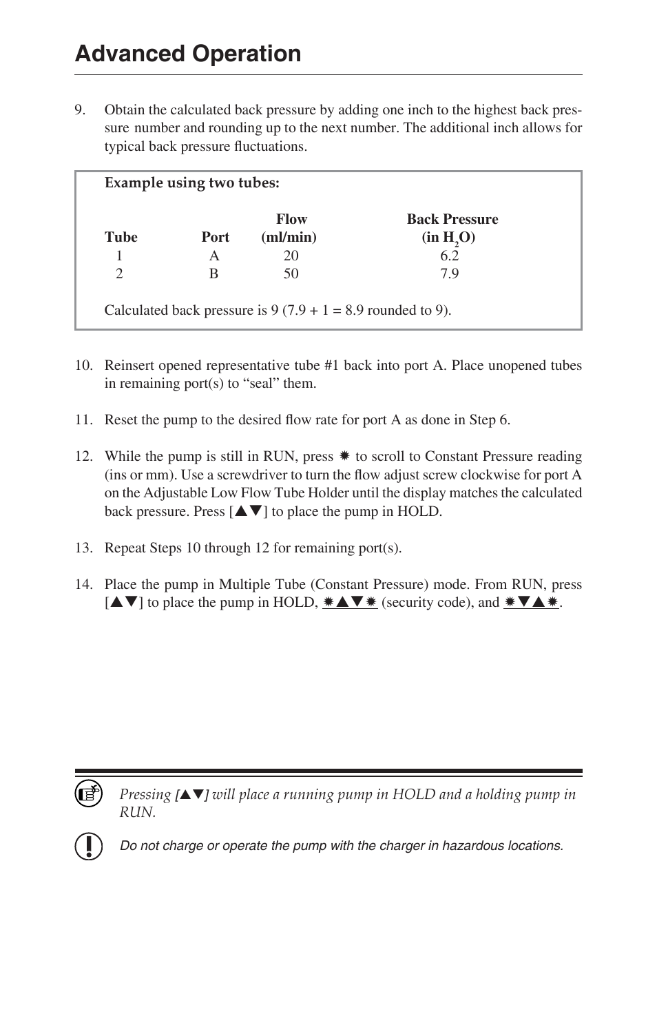 Advanced operation | SKC 210-1000 Pocket Pump User Manual | Page 24 / 31