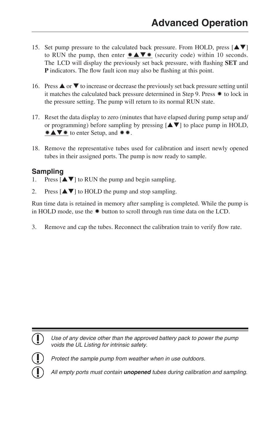 Advanced operation | SKC 210-1000 Pocket Pump User Manual | Page 25 / 31