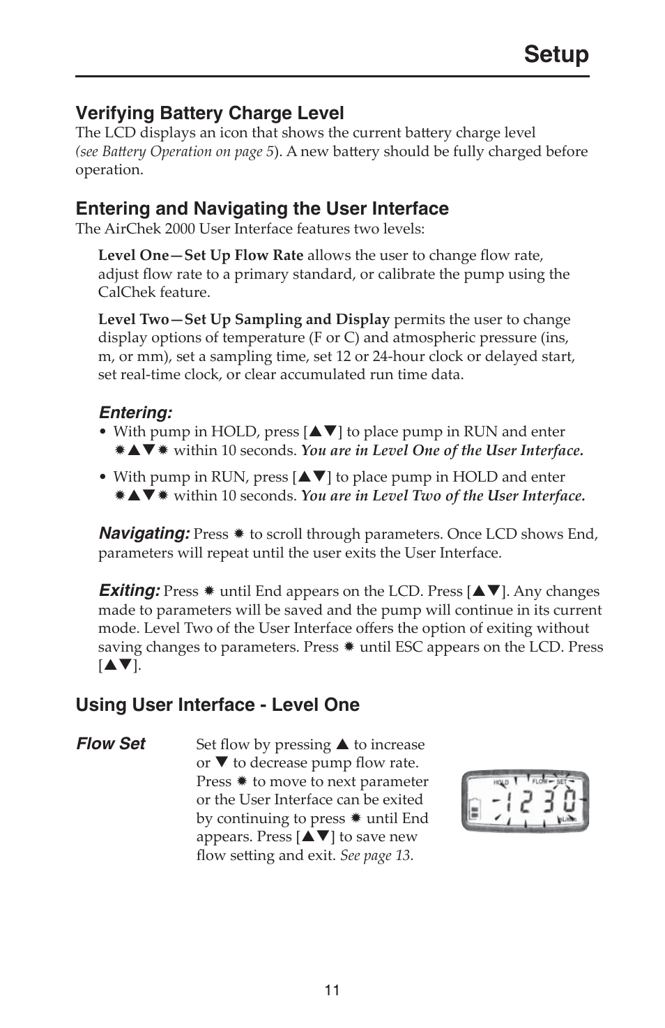 Setup | SKC 210-2000 AirChek 2000 User Manual | Page 14 / 36