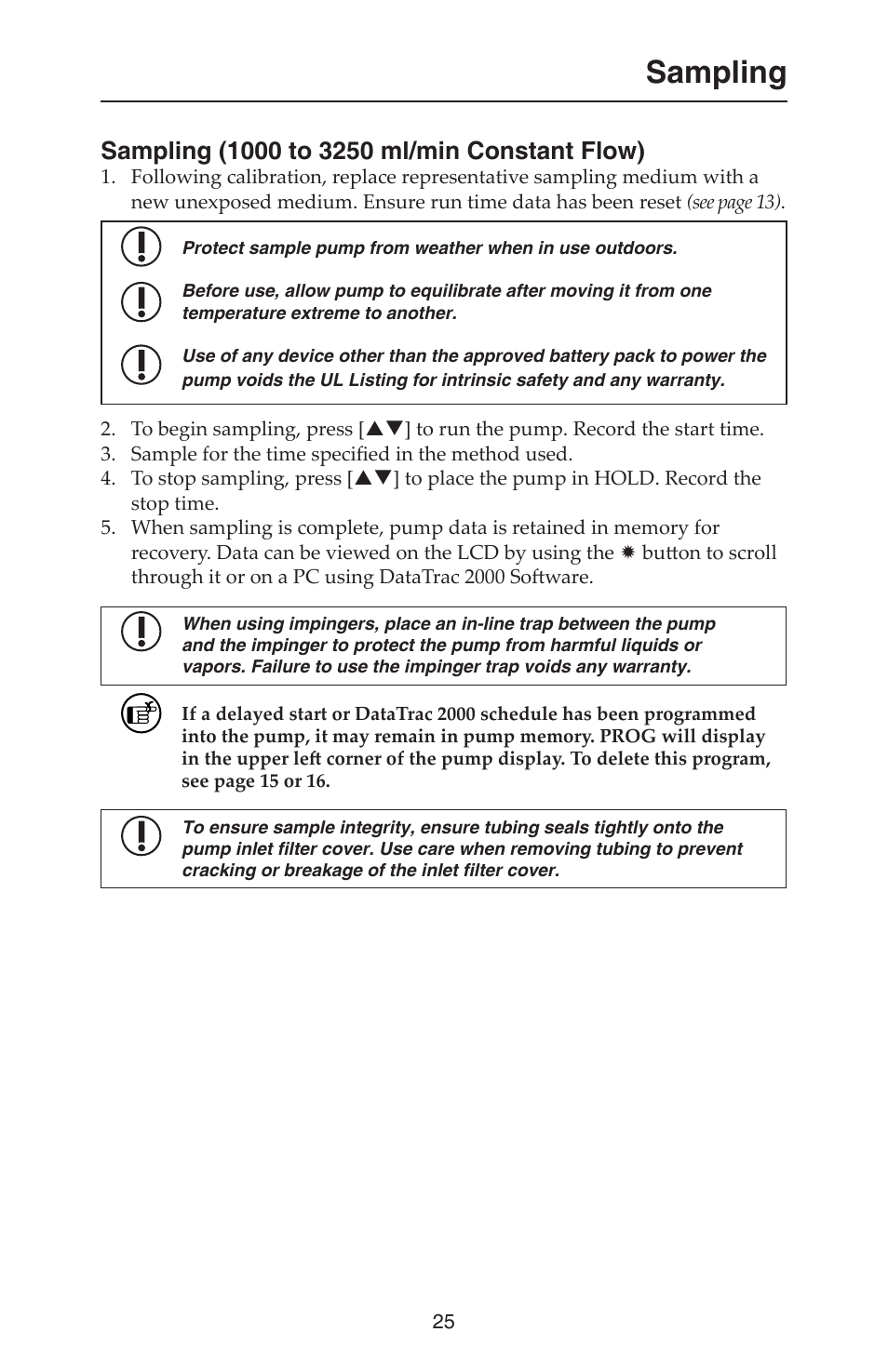 Sampling | SKC 210-2000 AirChek 2000 User Manual | Page 28 / 36