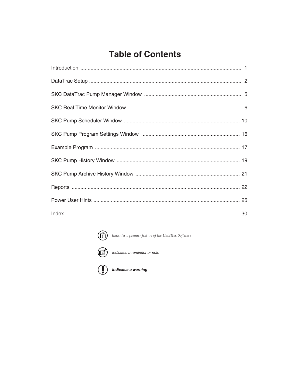 SKC DataTrac for the Pocket Pump User Manual | Page 2 / 33