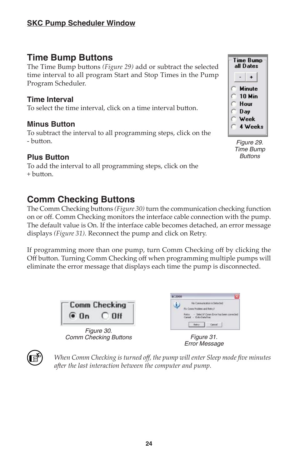 Time bump buttons, Comm checking buttons | SKC DatraTrac 2000 for the AirChek 2000_3000 User Manual | Page 26 / 47