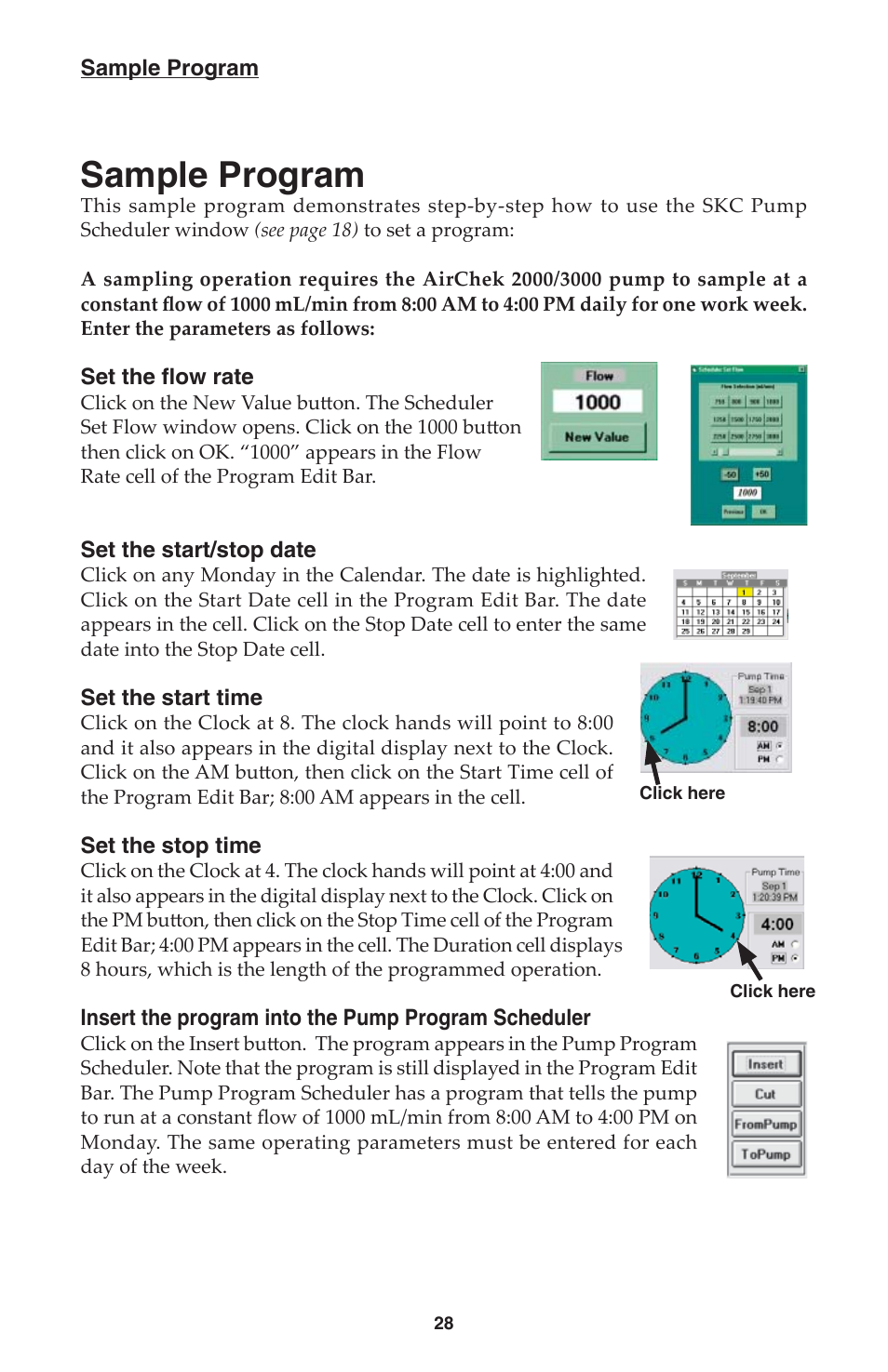 Sample program | SKC DatraTrac 2000 for the AirChek 2000_3000 User Manual | Page 30 / 47