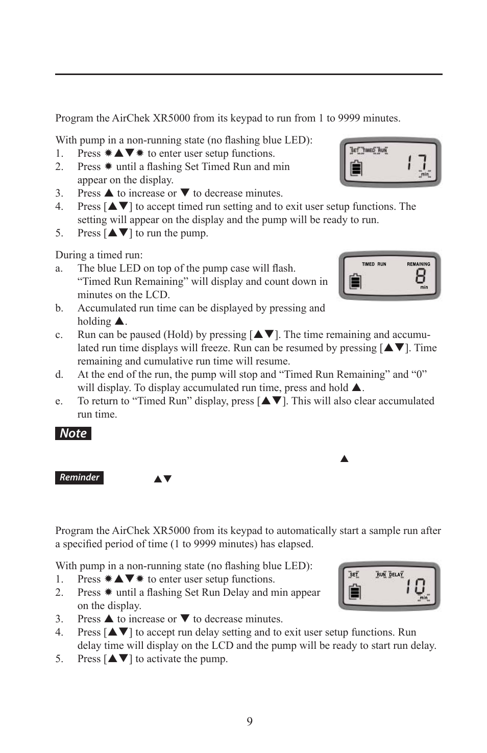 Setup | SKC 210-5000 AirChek XR5000 User Manual | Page 12 / 22