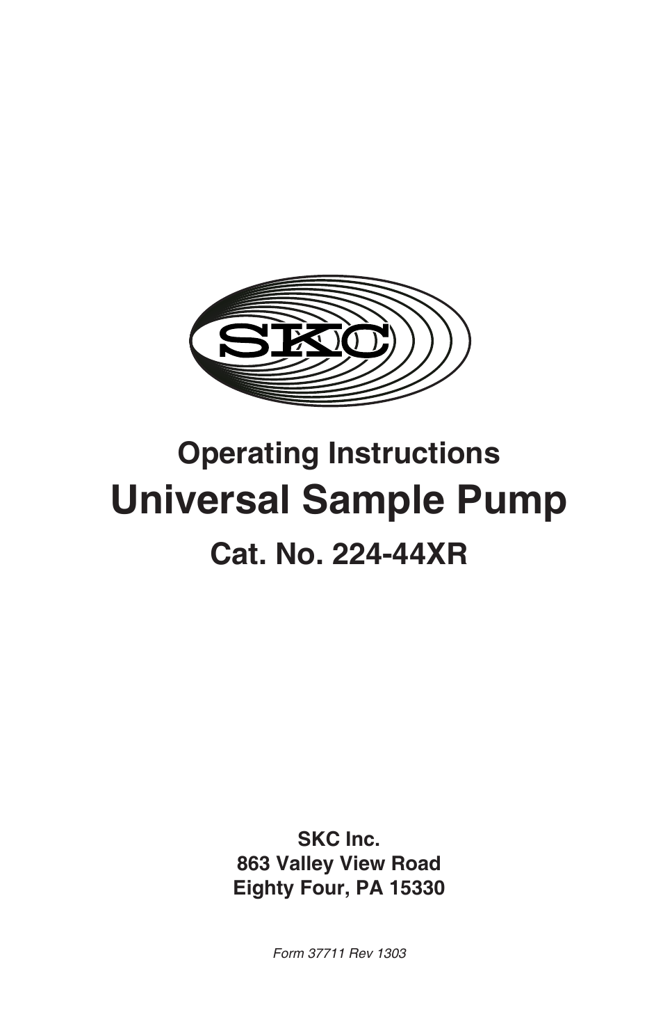 SKC 224-44XR Universal Pump User Manual | 25 pages