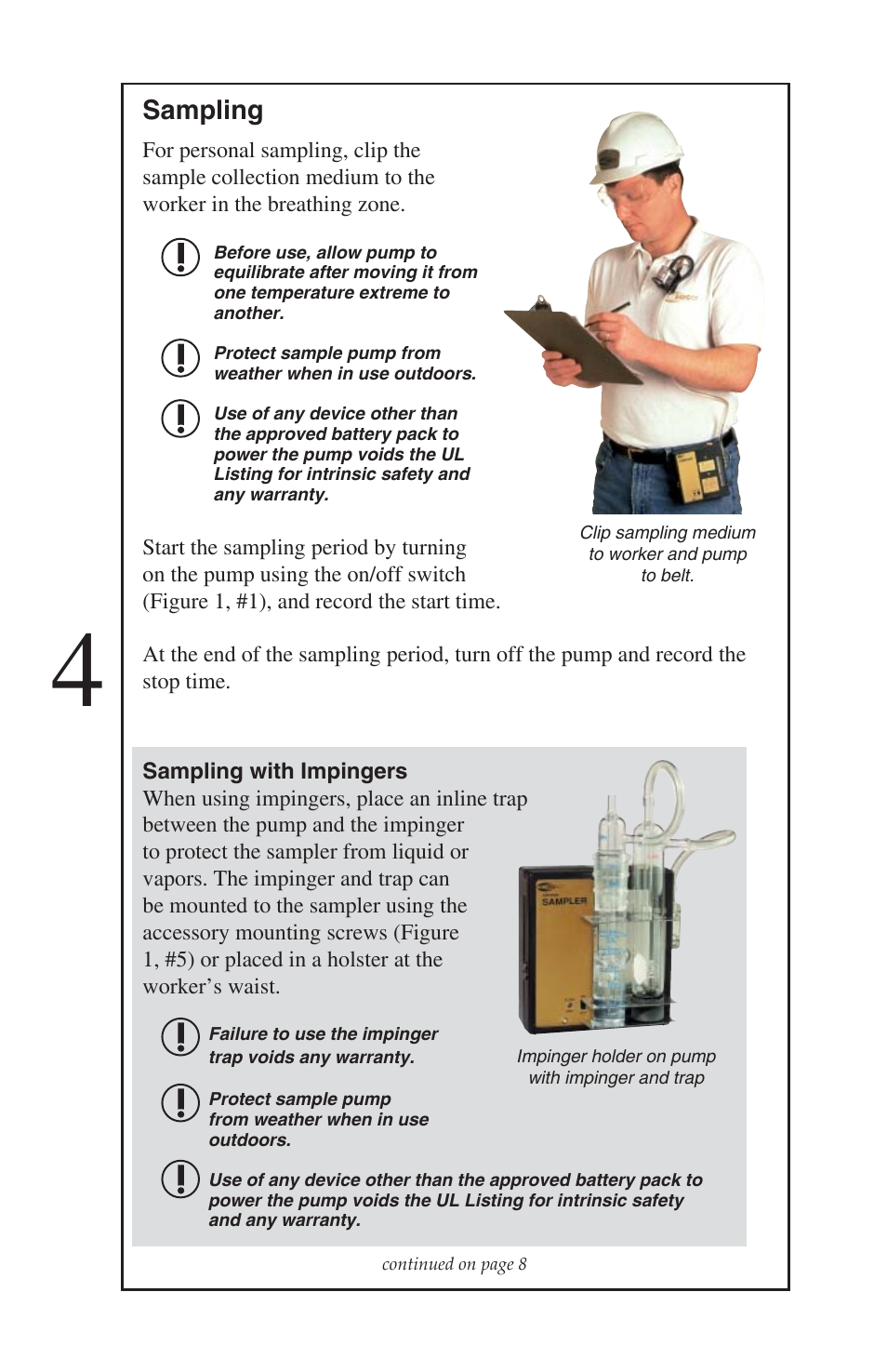 Sampling | SKC 224-44XR Universal Pump User Manual | Page 9 / 25