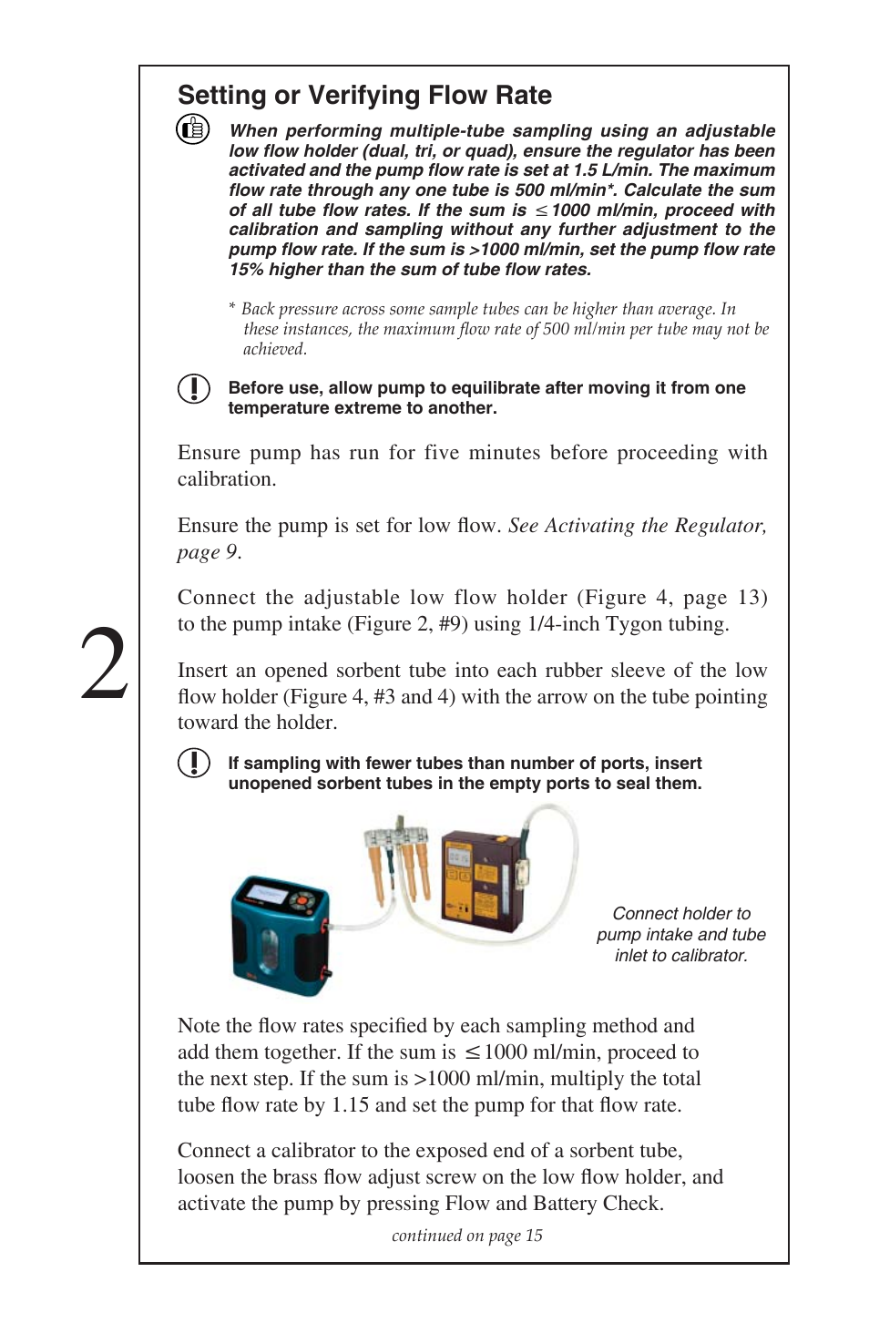 Setting or verifying flow rate | SKC 224-PCXR4 Universal Pump User Manual | Page 16 / 27