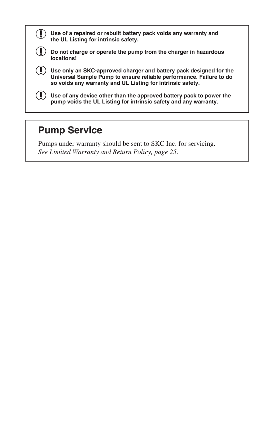 Pump service | SKC 224-PCXR4 Universal Pump User Manual | Page 21 / 27