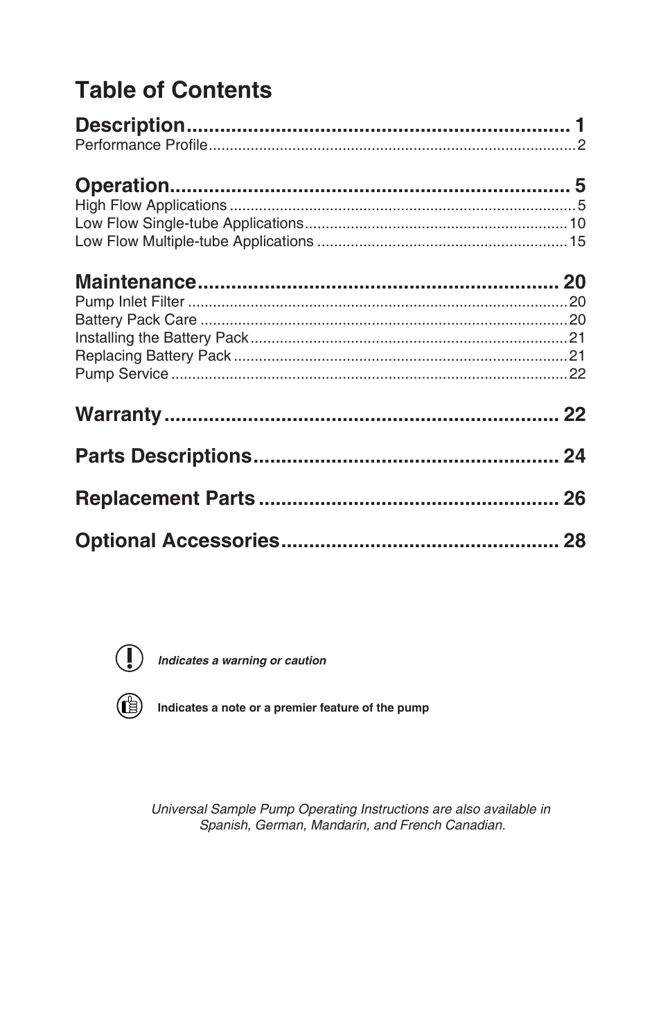 SKC 224-PCXR8 Universal Pump User Manual | Page 2 / 30