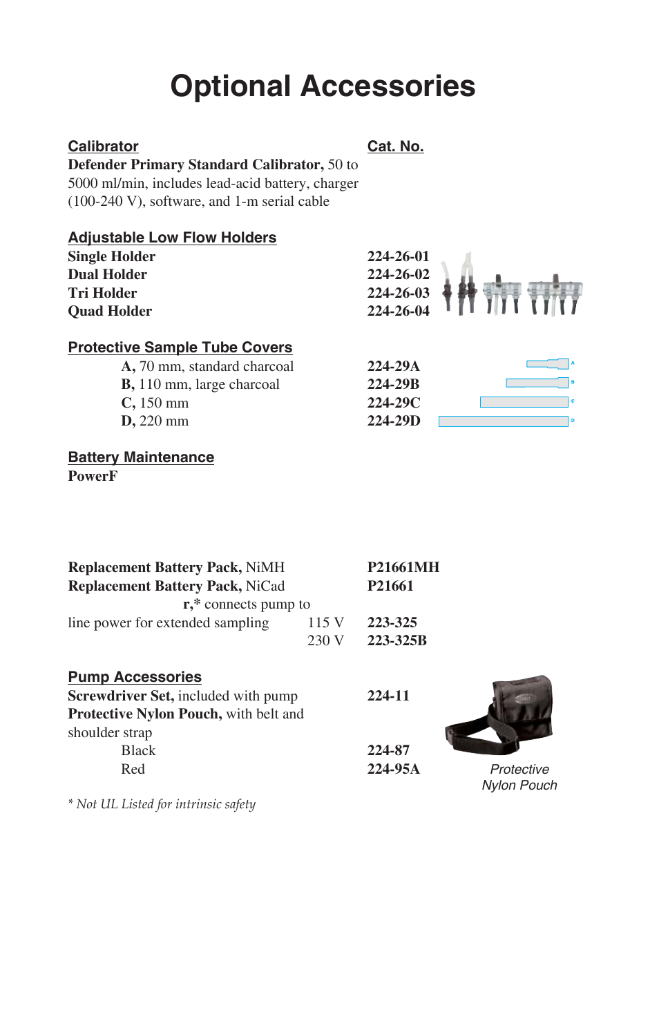 Optional accessories | SKC 224-PCXR8 Universal Pump User Manual | Page 30 / 30