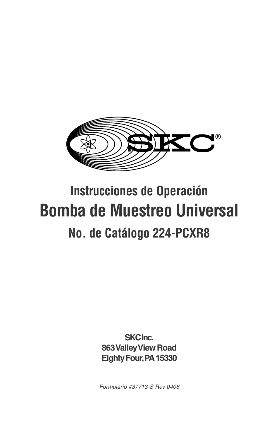 SKC 224-PCXR8 Universal Pump User Manual | 31 pages