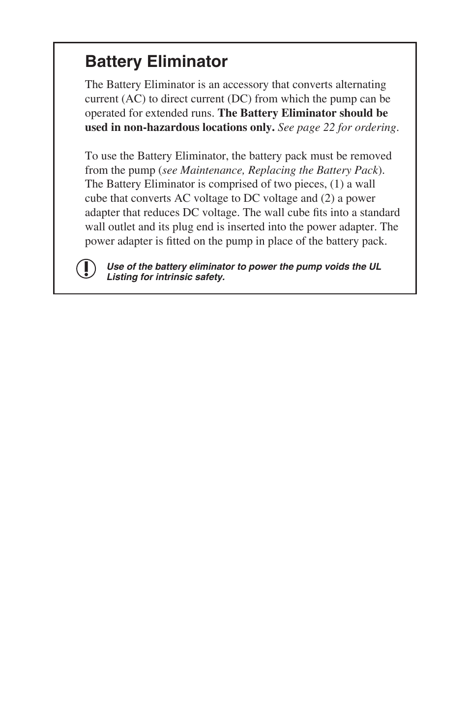 Battery eliminator | SKC 224-52 AirChek 52 User Manual | Page 19 / 25