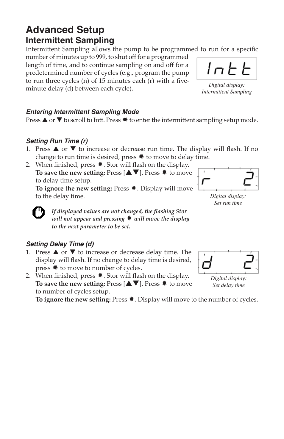 Advanced setup, Intermittent sampling | SKC 228-9530 QuickTake 30 User Manual | Page 19 / 24