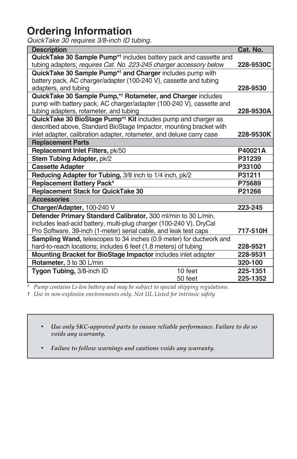 Ordering information | SKC 228-9530 QuickTake 30 User Manual | Page 24 / 24