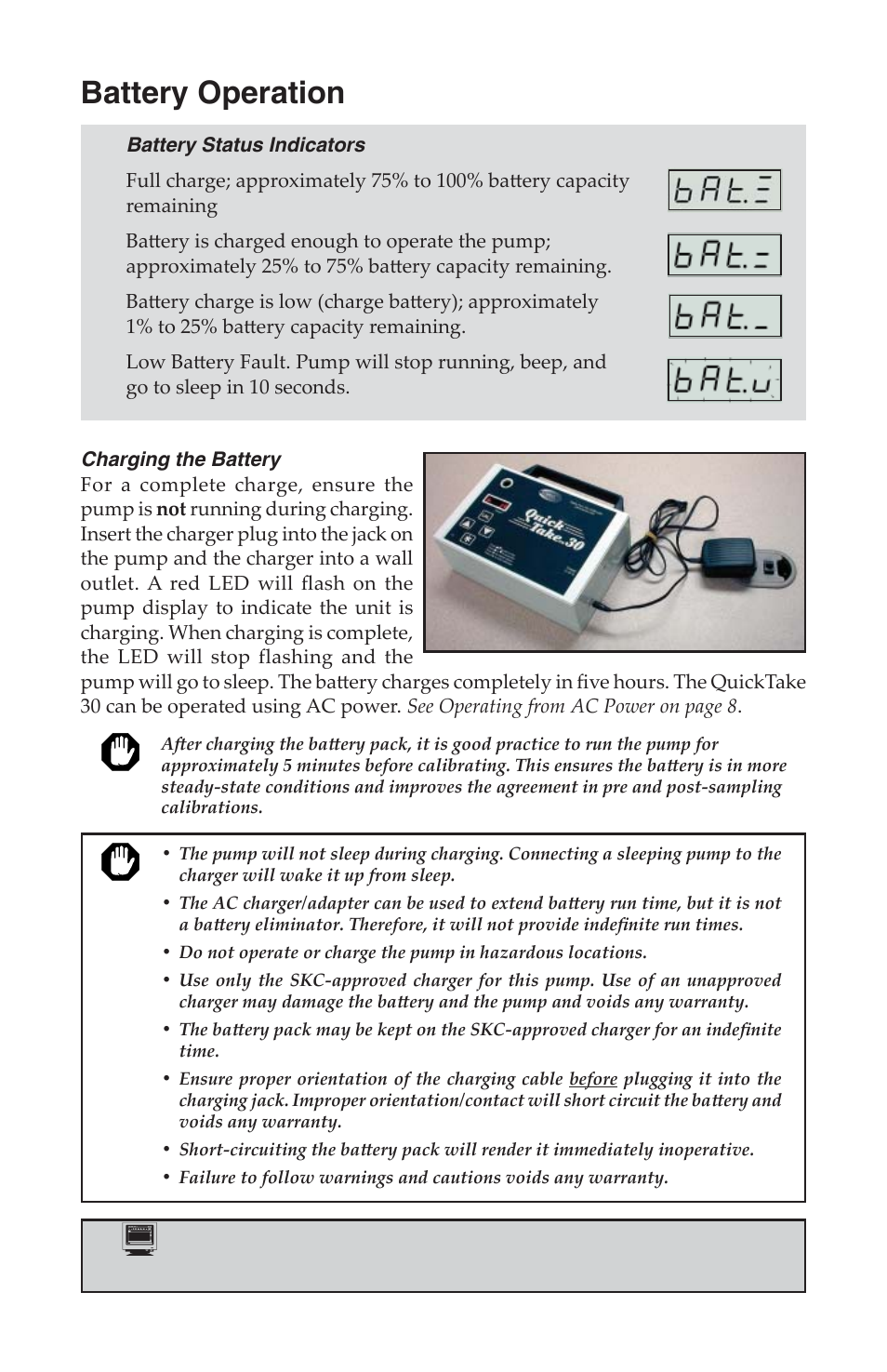 Battery operation | SKC 228-9530 QuickTake 30 User Manual | Page 7 / 24