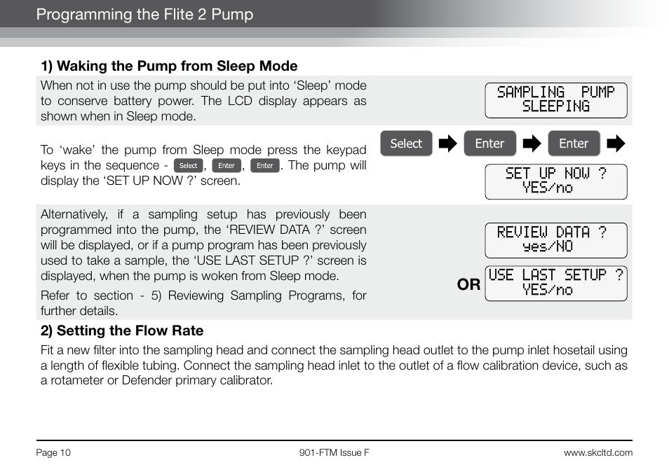 Programming the flite 2 pump | SKC 901-Series Flite 2 User Manual | Page 12 / 32