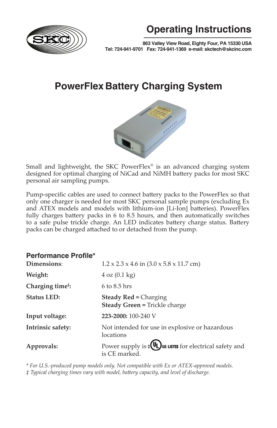 SKC 223-Series PowerFlex - Single User Manual | 4 pages