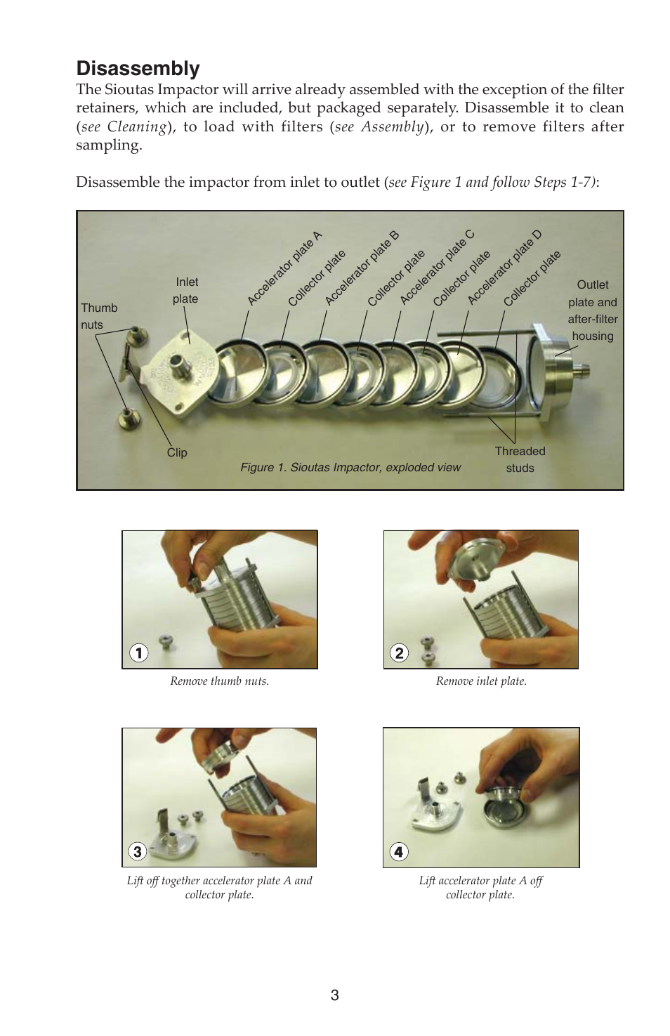 Disassembly | SKC 225-370 Sioutas Cascade Impactor User Manual | Page 3 / 12