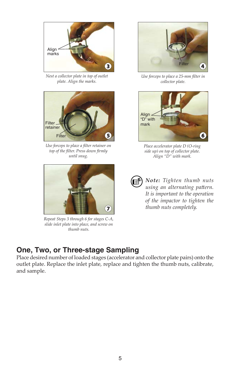 One, two, or three-stage sampling | SKC 225-370 Sioutas Cascade Impactor User Manual | Page 5 / 12