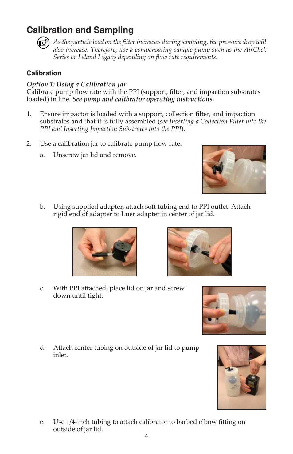 Calibration and sampling | SKC 225-380 Parallel Particle Impactor User Manual | Page 4 / 8