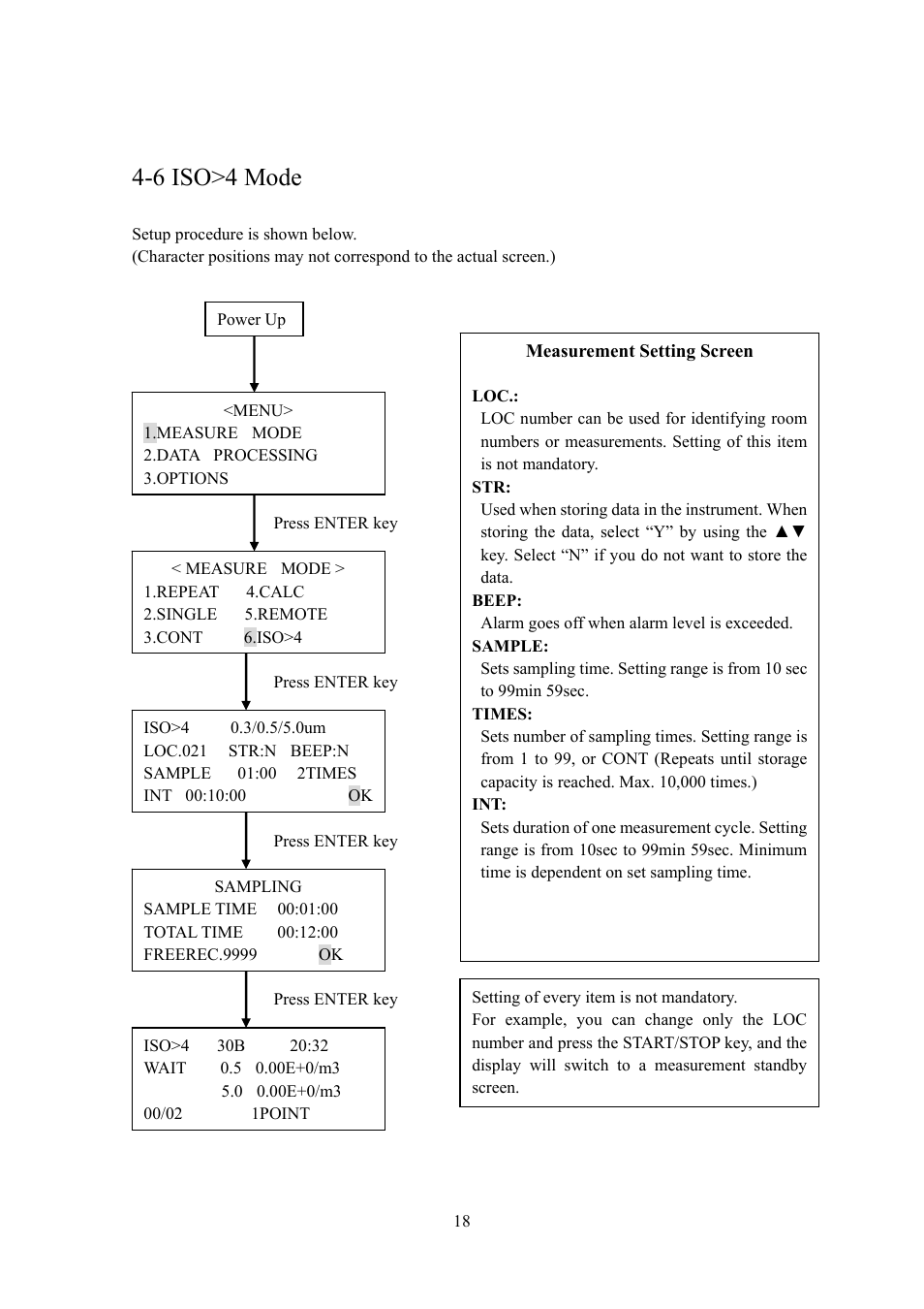 6 iso>4 mode | KANOMAX 3887 Handheld Particle Counter User Manual | Page 25 / 46