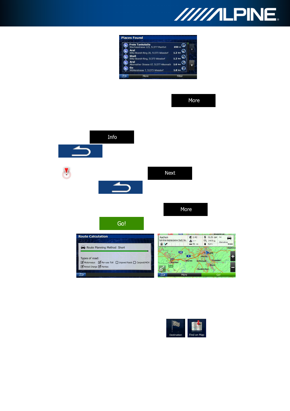3 selecting a map location as the destination | Alpine INA-W910R User Manual | Page 42 / 80