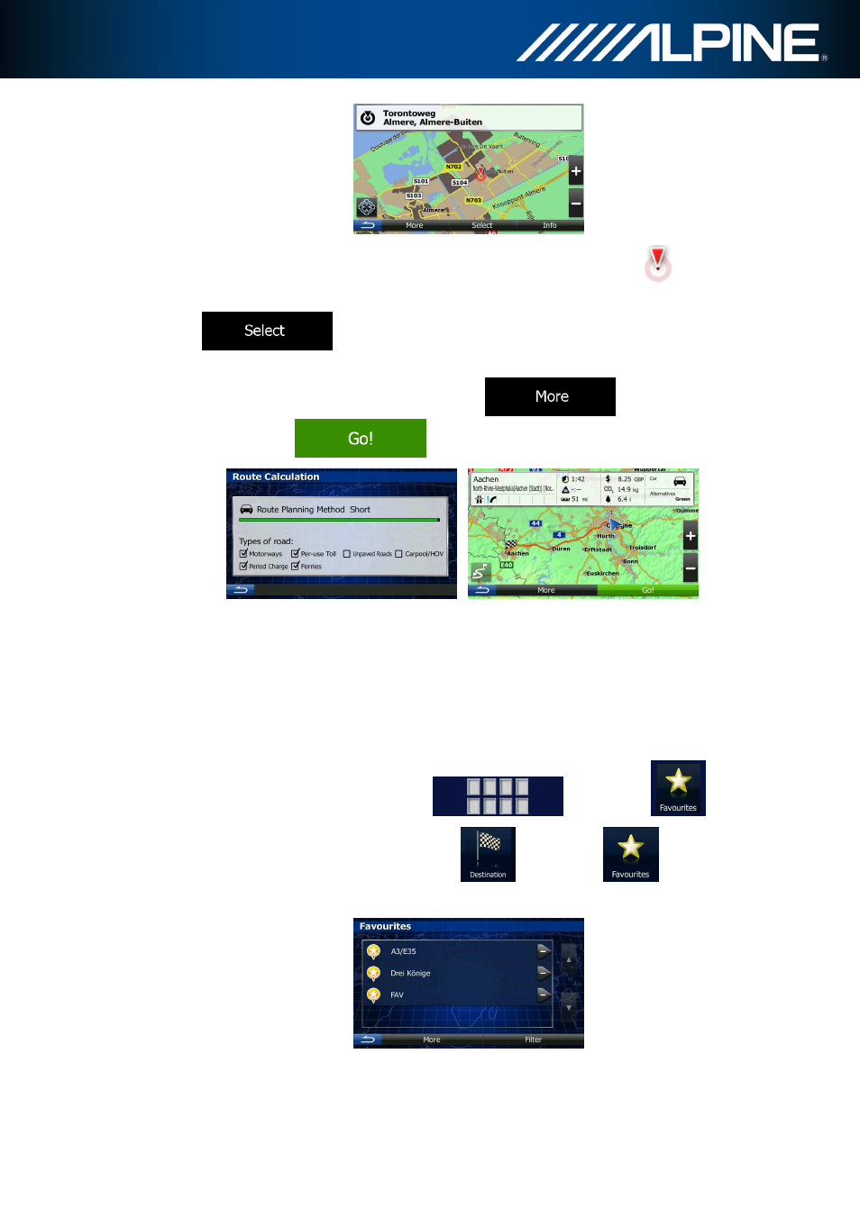 4 selecting the destination from your favourites | Alpine INA-W910R User Manual | Page 43 / 80