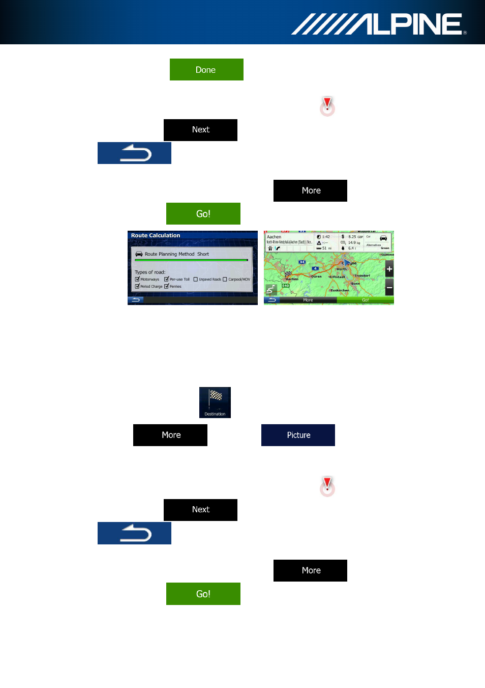 8 navigate to a location stored in a picture | Alpine INA-W910R User Manual | Page 47 / 80
