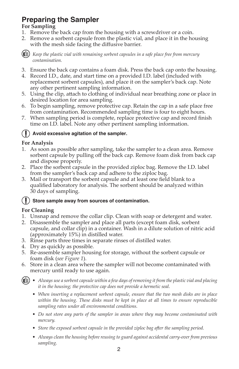 Preparing the sampler | SKC 520-02A Inorganic Mercury Passive Sampler User Manual | Page 2 / 4