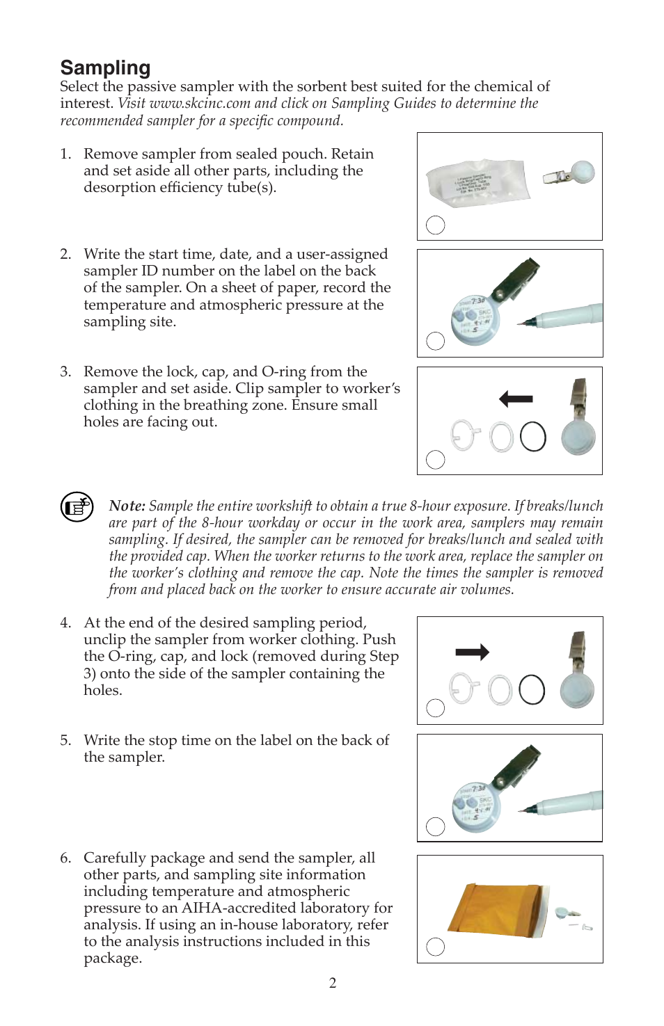 SKC 575 Series Passive Samplers for Organic Vapors User Manual | Page 2 / 4