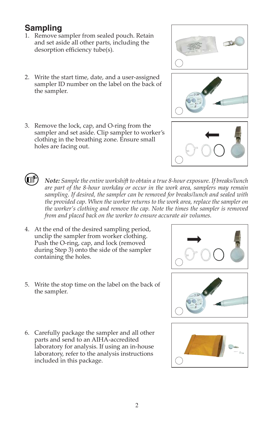 SKC 575-005 Series Passive Sampler User Manual | Page 2 / 4