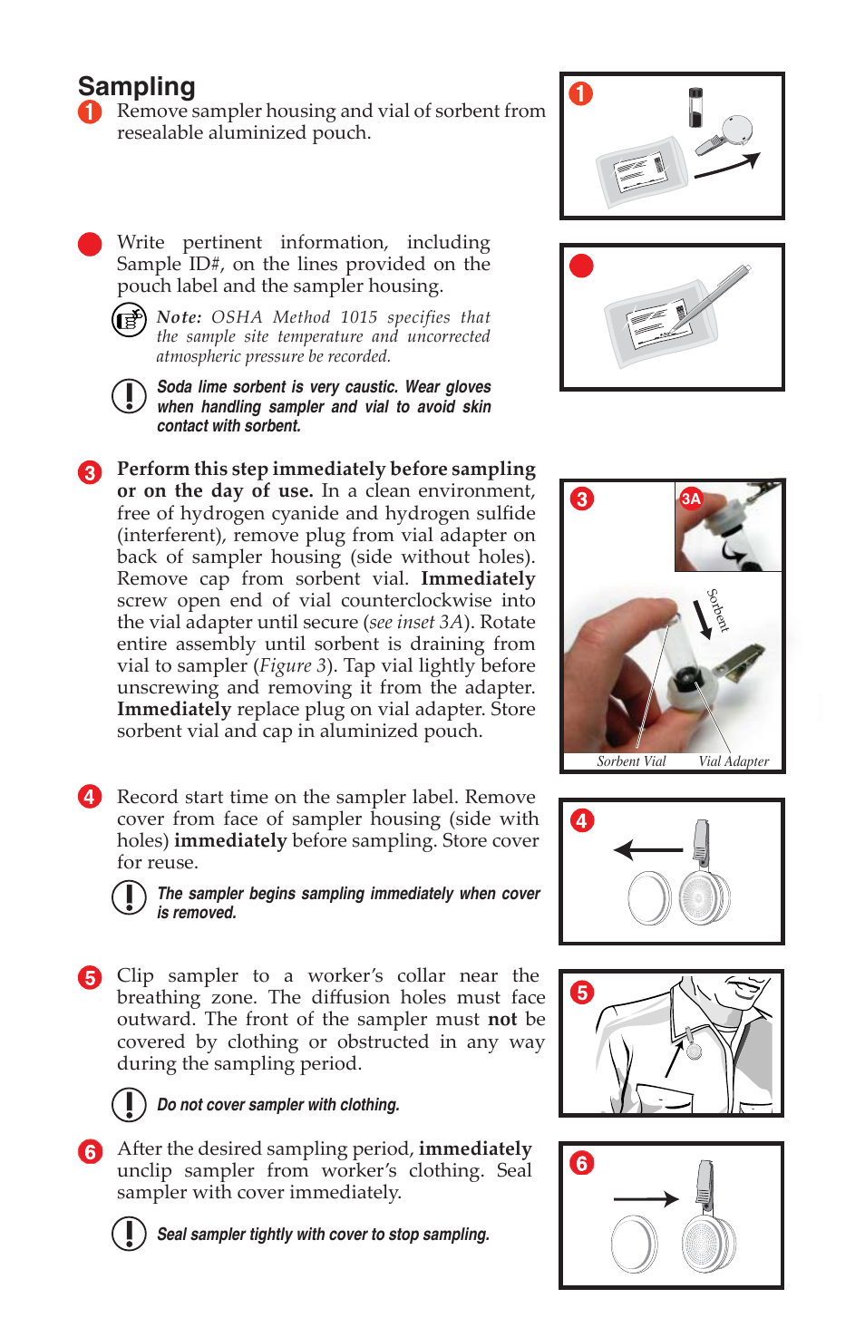 Sampling | SKC 590-400 Hydrogen Cyanide Passive Sampler User Manual | Page 2 / 4