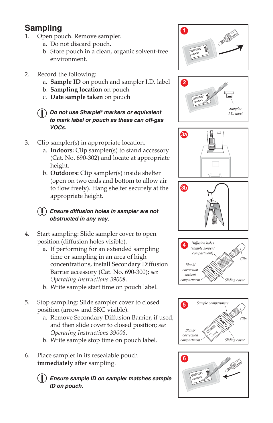 Sampling | SKC 690-101,-102,-103,-104 ULTRA III Passive Samplers User Manual | Page 2 / 4