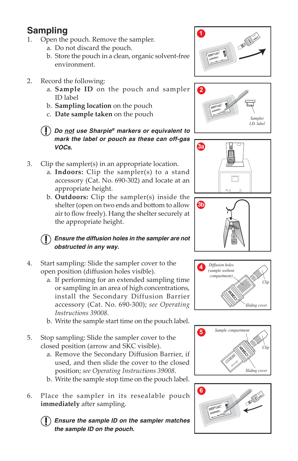 Sampling | SKC 690-101-NB,-102-NB,-103-NB,-104-NB ULTRA III Passive Samplers without Blank User Manual | Page 2 / 4