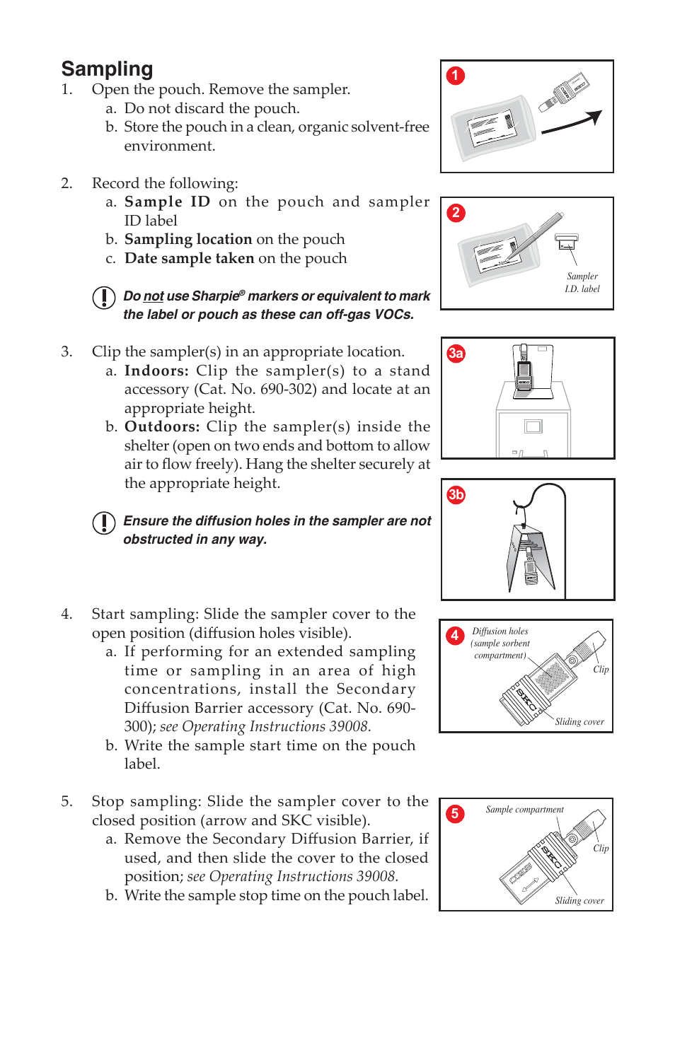 Sampling | SKC 690-105-NB ULTRA III Passive Samplers without Blank, with Charcoal Sorbent User Manual | Page 2 / 4