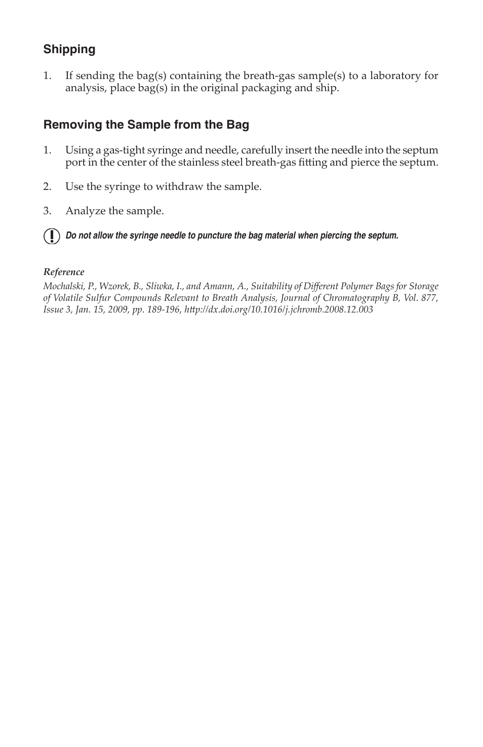 SKC 239 Series Sample Bags FlexFoil PLUS Breath-gas Analysis Bags User Manual | Page 3 / 4