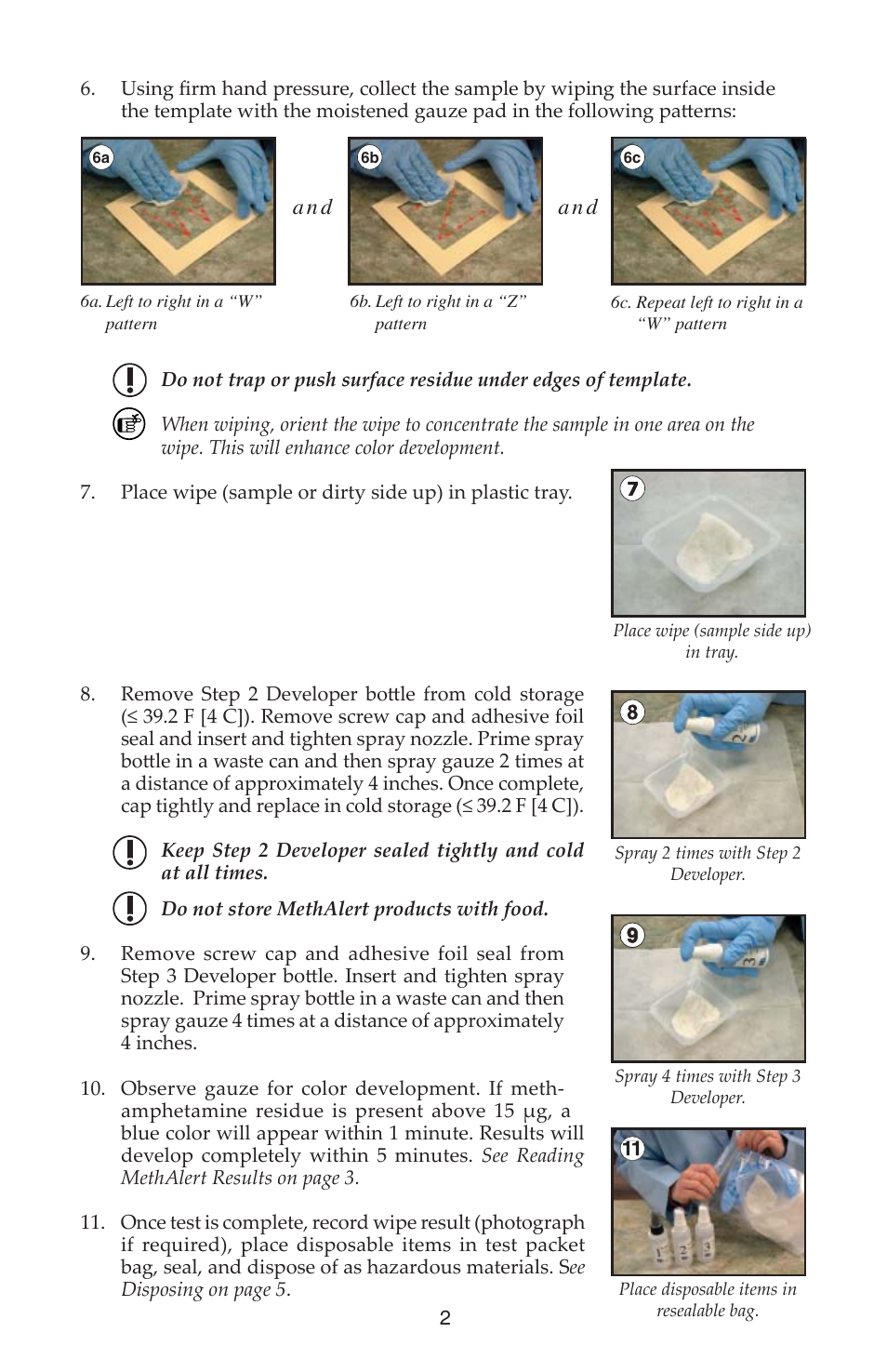 A n d | SKC 560-001 MethAlert Kit Colorimetric Wipe Kit User Manual | Page 2 / 7